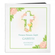 Albumy fotograficzne - NA Murrano Album Zdjęcia Duży Pamiątka I Komunii Różany Krzyż Nadruk ALB-BC-BK-UV-029 - miniaturka - grafika 1