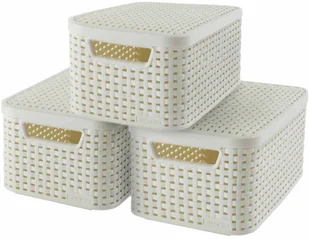 Curver Pudełka Style z pokrywkami, 3 szt., S, białe, 33617-885-00 Keter - Pudła i pojemniki do przechowywania - miniaturka - grafika 2
