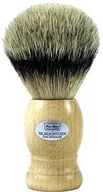 Pędzle do golenia - Hans Baier Exclusive pędzel do golenia prawdziwe srebro końcówki włosia borsuczego  uchwyt z drewna bukowego 53103 - miniaturka - grafika 1