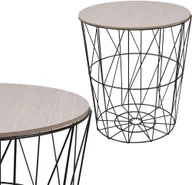 Ławy i stoliki kawowe - Stolik kawowy loft, kosz metalowy industrialny 45 cm czarny CT0008 - miniaturka - grafika 1