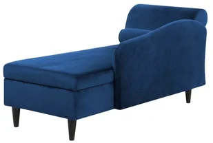 Beliani Szezlong welur ciemnoniebieski LUIRO - Szezlongi - miniaturka - grafika 6