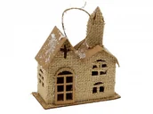 Ozdoby bożonarodzeniowe - Świąteczna ozdoba choinkowa Domek jutowy 1644 - miniaturka - grafika 1