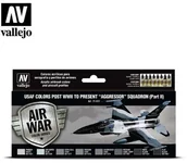 Kolejki i akcesoria - Vallejo Zestaw Air War 8 farb - USAF colors post WWII to present Aggressor Squadron Part II Vallejo 71617 - miniaturka - grafika 1