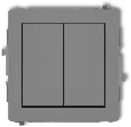 Wyłączniki światła i elektryczne - Karlik Łącznik świecznikowy DECO Szary 27DWP-2 - miniaturka - grafika 1
