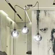 Lampy sufitowe - EULUNA Lampa wisząca Glassy 3-pkt. decentralna, grafitowa - miniaturka - grafika 1