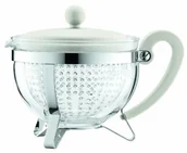 Dzbanki i imbryki - Bodum Chambord dzbanek do herbaty (kolorowa, plastikowa pokrywka, filtry, odporny na działanie wysokiej temperatury), kremowy, 1,0 L 1975-913 - miniaturka - grafika 1