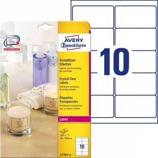 Avery Zweckform Etykiety przezroczyste A4 96 x 50,8mm 25 arkuszy Zweckform L7783-25 - Etykiety samoprzylepne i bloki etykiet - miniaturka - grafika 2
