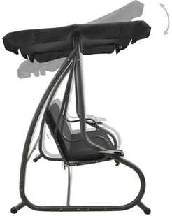 vidaXL Huśtawka ogrodowa z baldachimem antracytowa 313339 - Huśtawki - miniaturka - grafika 5