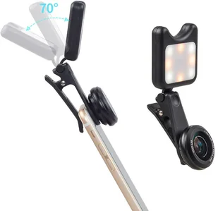 Apexel APL-3663FL Obiektyw 0.36X Wide Angle 15X Makro +Lampka LED black 7624X1 - Etui i futerały do telefonów - miniaturka - grafika 4