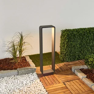 LAMPENWELT.COM Ninon, słupek ogrodowy LED, zaokrąglony - Lampy ogrodowe - miniaturka - grafika 3