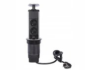 Listwy zasilające - Listwa zasilająca chowana w blat 2 gniazda - miniaturka - grafika 1