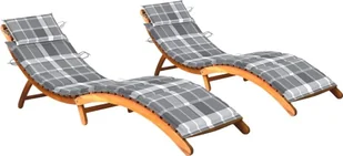 vidaXL Leżaki z poduszkami, 2 szt., lite drewno akacjowe 3077375 - Leżaki ogrodowe vidaXL Leżaki z poduszkami, 2 szt., lite drewno akacjowe 3077375 - Leżaki ogrodowe - miniaturka - grafika 2