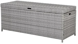 Beliani Skrzynia na poduchy rattanowa szara 158 x 63 cm MODENA - Pozostałe meble ogrodowe - miniaturka - grafika 5