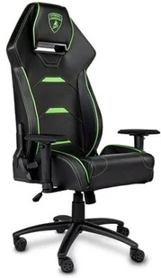 LAMBORGHINI Fotel LAMBORGHINI Automobili Czarno-zielony - Fotele gamingowe - miniaturka - grafika 2