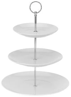 EH Excellent Houseware Okrągła patera na ciasta torty owoce 3-poziomy ceramiczna B017SR1FQU - Tace i patery - miniaturka - grafika 2