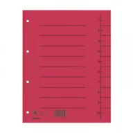 Pudła i kartony archiwizacyjne - Donau Przekładka karton, A4, 235x300mm, 1-10, 1 karta, czerwona 8610001-04 - miniaturka - grafika 1