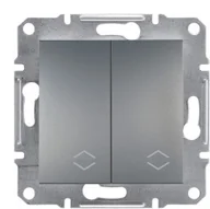 Wyłączniki światła i elektryczne - Schneider Asfora łącznik schodowy podtynkowy podwójny bez ramki stal EPH0600162 - miniaturka - grafika 1