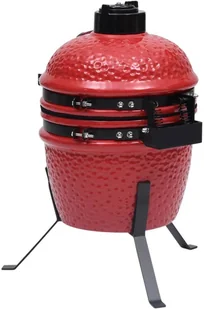 vidaXL Lumarko Ceramiczny grill kamado z wędzarnią, 2-w-1, 56 cm, czerwony! 316095 - Grille - miniaturka - grafika 7