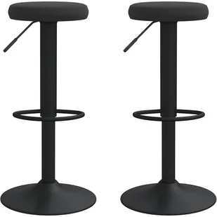 vidaXL Stołki barowe, 2 szt., czarne, obite aksamitem - Taborety i hokery - miniaturka - grafika 2