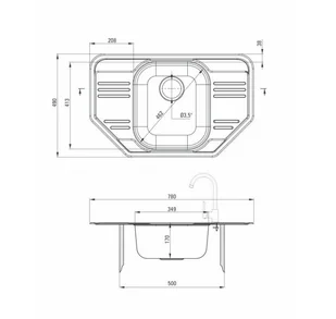 Deante 1-komorowy z ociekaczem dekor ZEX 3613) - Zlewozmywaki - miniaturka - grafika 5
