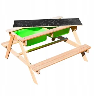 Sunny Duży drewniany stolik piknikowy z pojemnikami na piasek i wodę SUNNY C052.006.00 - Pozostałe meble ogrodowe - miniaturka - grafika 2