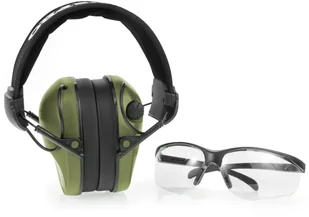 Realhunter Słuchawki ochronne aktywne RealHunter ACTiVE Pro oliwkowe + okulary ochronne 258-023 - Akcesoria BHP - miniaturka - grafika 4