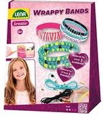 Zabawki kreatywne - Lena 42652 Bastelset Wrappy Bands, Komplettset für mindestens 3 Wickelarmbänder mit 7 Silikonbänder in 5, Kordel in 4 Farben und 48 Fädelperlen, Schmuck Bastel Set für Kinder ab 6 Jahre, bunt 42652 - miniaturka - grafika 1