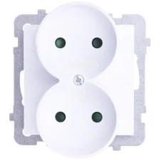 Ospel Gniazdo ścienne AS MODUŁ Podwójne z/u do montażu w ramki z przesłonami ecr - Gniazdka elektryczne - miniaturka - grafika 2