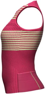 Compressport Triathlonowa koszulka kompresyjna damska TRI POSTURAL TANK TOP różowo-zielona - Bielizna sportowa damska - miniaturka - grafika 6