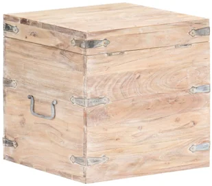 vidaXL Skrzynia, 40x40x40 cm, lite drewno akacjowe vidaXL - Pudła i pojemniki do przechowywania - miniaturka - grafika 7
