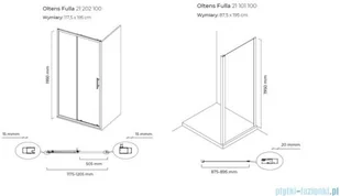 Oltens Fulla kabina prysznicowa prostokątna szkło przejrzyste 120x90cm 20205100 - Kabiny prysznicowe - miniaturka - grafika 2