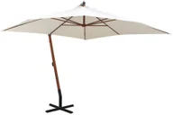 Parasole ogrodowe - vidaXL Parasol ogrodowy wiszący, 300 x cm, drewniany, biały - miniaturka - grafika 1