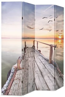 vidaXL Składany parawan, 160x180 cm, motyw jeziora - Parawany - miniaturka - grafika 3