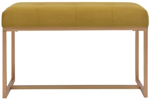 vidaXL Ławka, 80 cm, musztardowa, aksamitna vidaXL - Ławki do przedpokoju - miniaturka - grafika 7
