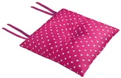 Poduszki na krzesła - Domarex Poduszka na krzesło SILLA KROPKI różowo-biała 40 x 40 x 8 cm - miniaturka - grafika 1