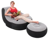 Meble turystyczne - Intex Fotel Dmuchany Welurowy Pufa + Podnóżek - miniaturka - grafika 1