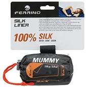 Śpiwory - Ferrino Silk Liner mumia śpiwór prześcieradło na łóżko utraleggero z jedwabiu, biały 86510CWW - miniaturka - grafika 1