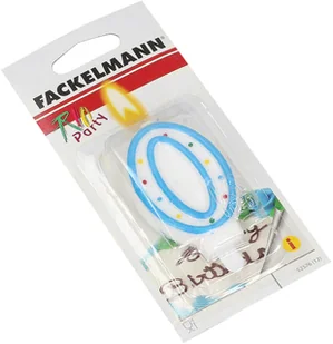 Fackelmann Świeczka urodzinowa cyfra 0 zero Pierwsze urodziny 52576 52576 - Dekoracje domu - miniaturka - grafika 3