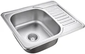 Zlewozmywaki - STEINER Zlewozmywak satyna z syfonem 1-komorowy z/o KEVIN 116 HD116SAT5848 - miniaturka - grafika 1