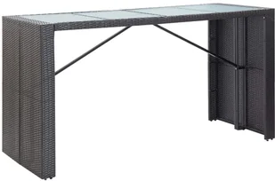vidaXL 9-cz zestaw ogrodowych mebli barowych ratan PE czarny 49569 - Pozostałe meble ogrodowe - miniaturka - grafika 3
