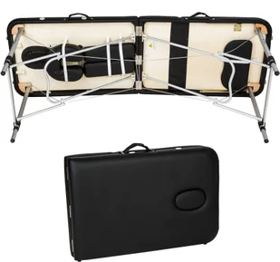 tectake 3-strefowy stół do masażu z 5 cm wyściółką i aluminiową ramą - czarny 401045 - Stoły i łóżka do masażu - miniaturka - grafika 5