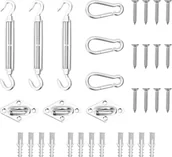Pozostałe meble ogrodowe - vidaXL 9-cz zestaw akcesoriów do montażu żagla ogrodowego stal 310246 - miniaturka - grafika 1