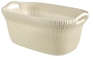 Curver Kosz do przenoszenia prania Knit, kremowy - Kosze na bieliznę - miniaturka - grafika 2