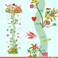 Wyposażenie pokoiku dziecięcego - Djeco Naklejka miarka wzrostu Zaczarowany Ogród - miniaturka - grafika 1