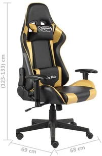 vidaXL Obrotowy fotel gamingowy, złoty, PVC 20492 - Fotele gamingowe - miniaturka - grafika 8