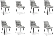 Krzesła - Signal Zestaw 8 krzeseł CHIC VELVET szare aksamitne CHICVCSZ14xxx - miniaturka - grafika 1