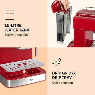 Ekspres do kawy Klarstein Gusto Classico TK42-Gusto-R - Ekspresy do kawy - miniaturka - grafika 7