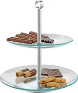 Tace i patery - Esmeyer 199-618 COOKIE, 2-piętrowa patera z przezroczystego szkła, średnica na dole: 250 mm, u góry: 210 mm 199-618 - miniaturka - grafika 1