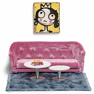 Akcesoria dla lalek - Lundby Melody Jane  domek dla lalek salon zestaw mebli nowoczesny sofa i stół 60200200 - miniaturka - grafika 1