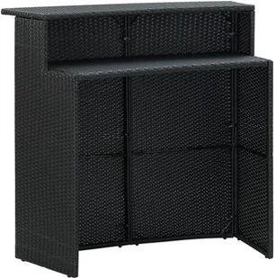 VidaXL Lumarko Ogrodowy stolik barowy, czarny, 120x55x110 cm, polirattan 313468 VidaXL - Stoły ogrodowe - miniaturka - grafika 3